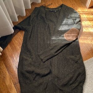 Long olive green cardigan